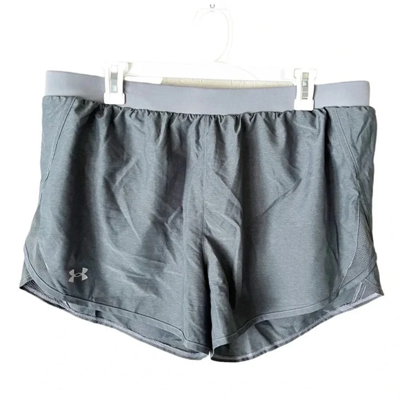 Under Armor Shorts Women's XL Fly-By 2.0 Gray Sporty Running Athleisure Lined - Picture 1 of 7